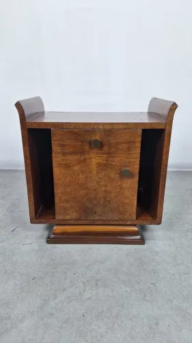 Mesa de Cabeceira Art Deco, Década de 40 em Radica de Imbuia
