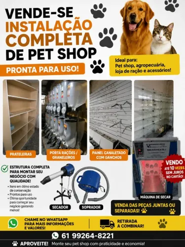 Vende-se estalaçao completa para pet shop e agropecuária 