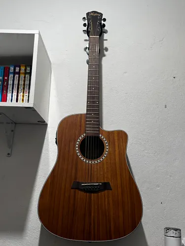 Violão Elétrico Hofma Hfm280 Folk Regulado com cordas novas
