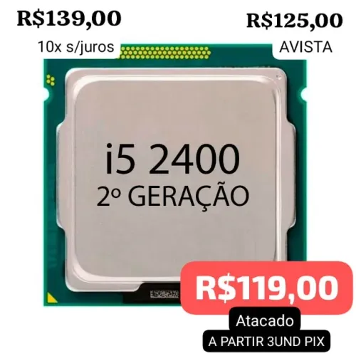 PROCESSADOR INTEL CORE i5 1155 2400 QUAD CORE 3.10GHZ TURBO 3.40GHZ
