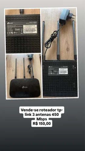 Roteador TP-LINK 3 antenas 450 MBPS