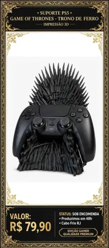 Suporte Para Controle PS5 Trono de Ferro Game Of Thrones - Decoração Gamer 3D