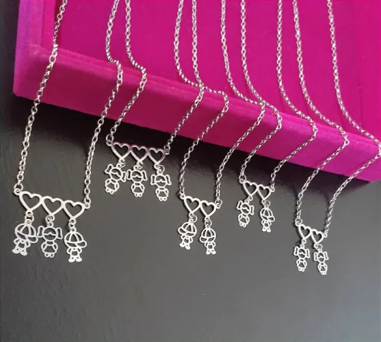 Colar filhos em aço para revenda kit com 15 colares atacado