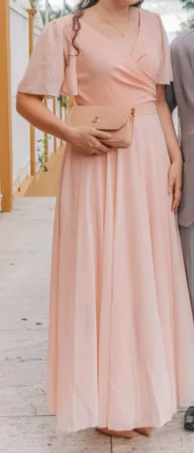 Vestido longo rosa