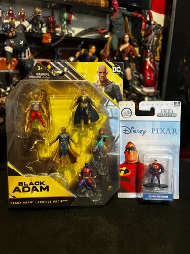 Black Adam 5 Figuras 6 cm Sunny + Sr. Incrível 4cm Metal Die Cast Disney Pixar - Jada