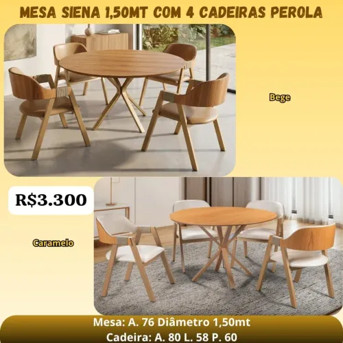 Mesas com 4 cadeiras A partir