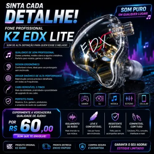 KZ EDX LITE ORIGINAL / SOM PROFISSIONAL COM QUALIDADE ABSURDA!