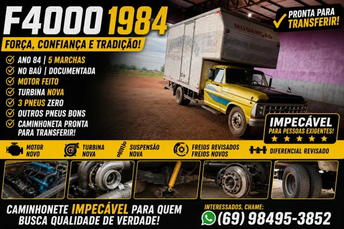 F4000 ano 84 caminhão pronto pra trabalhar 