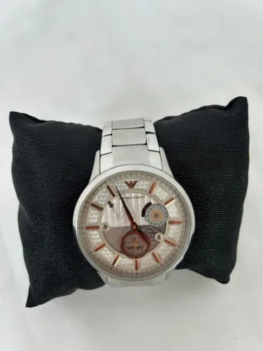 Relógio Emporio Armani Meccanico Silver Dial Automático (AR4663)