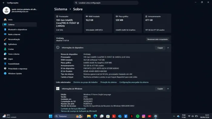 Notebook Lenovo