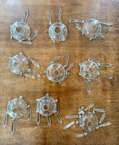 Conjunto de Peças de Cristal para Lustres com Pingentes de Vidro - 9 unidades