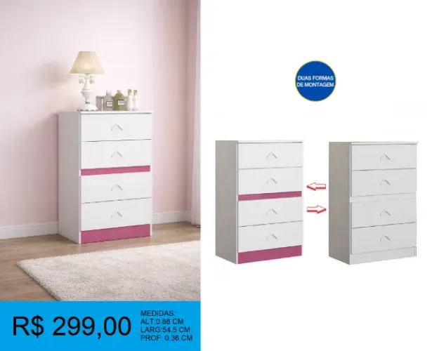 COMODAS INFANTIL - DISPONIVEL EM 2 CORES - RECEBA EM ATE 72H
