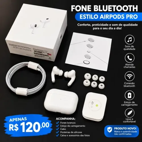? **FONE SEM FIO BRANCO ? NOVO!** ? Design moderno estilo AirPods Pro! ? Acompanha