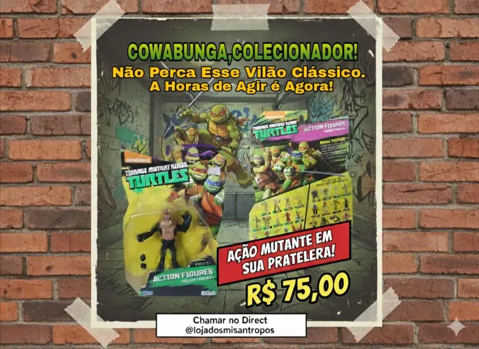 Action Figure o vilão BEBOP de Tartaruga Ninja