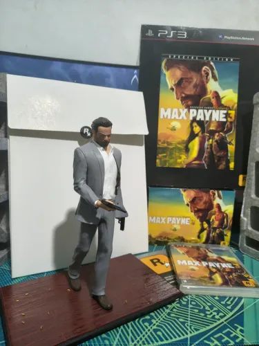 Max Payne 3 Edição de Colecionador PS3 (Completo CIB + Estátua Impecável)