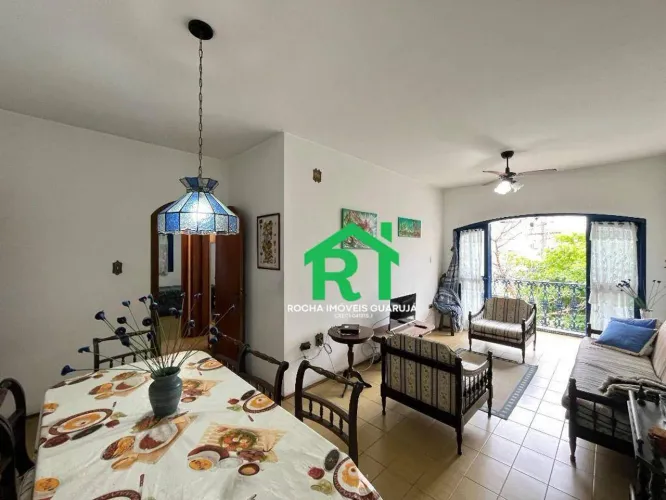 Apartamento à beira mar com 2 quartos (1 suíte), 1 vaga à venda no Tombo, Guarujá