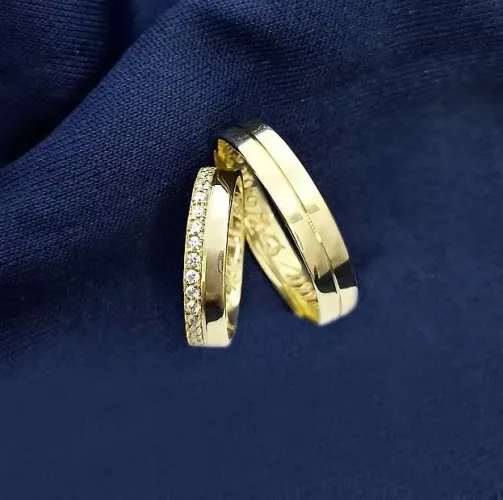 Par de aliança em Ouro 18k