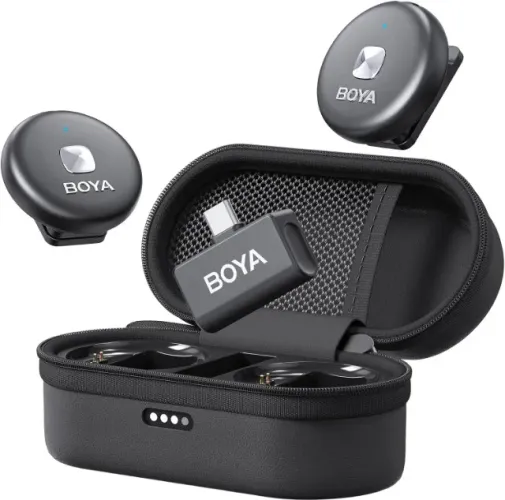 Microfone de lapela sem fio BOYA Omic-U USB-C - Lacrado