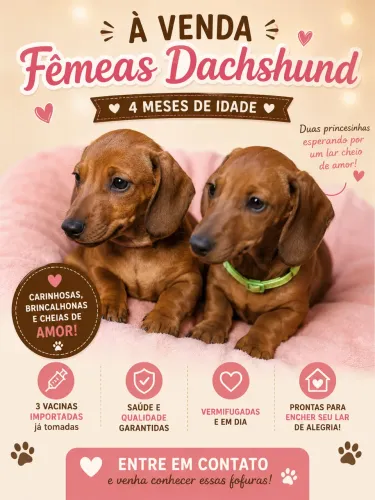 Vendo 2 fêmeas da raça Dachshund
