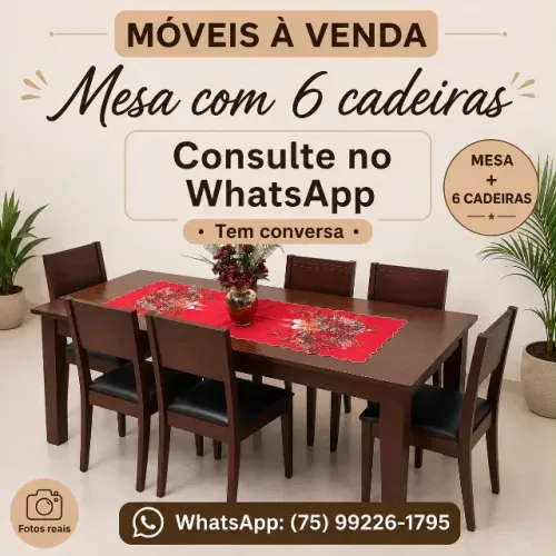 Mesa com 6 cadeiras