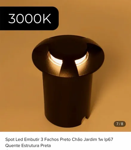 Spot led embutir 1 facho preto 1w