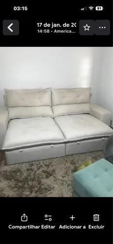 Vende-se sofá retrátil de linho muito lindo 