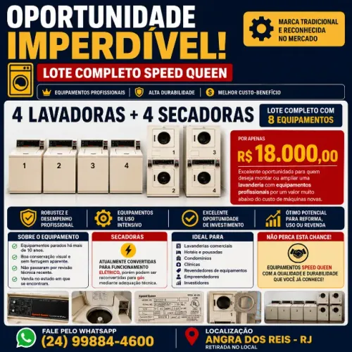 OPORTUNIDADE ? LOTE COMPLETO SPEED QUEEN
