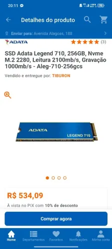 Ssd nvme Adata legend 710
