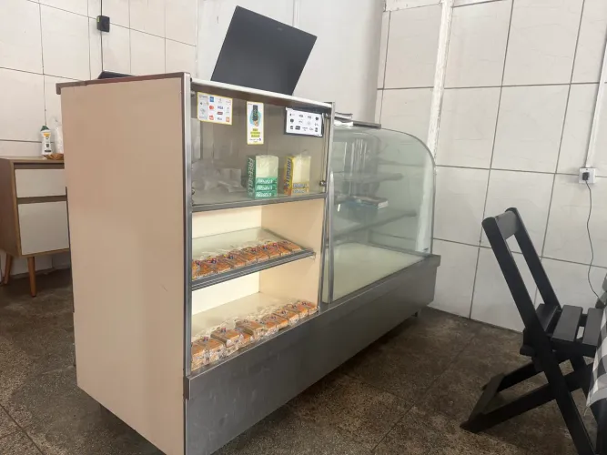 Balcão de vidro porta de correr