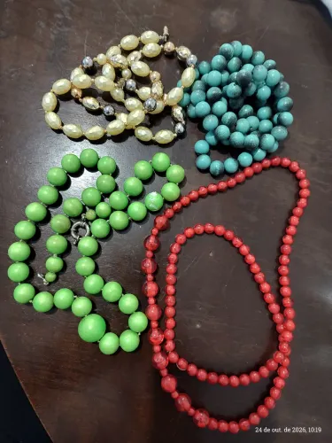 colar bijuteria kit com 4 peças