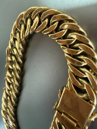 Pulseira Groumet de ouro 20.45g 18k procedência garantia eterna