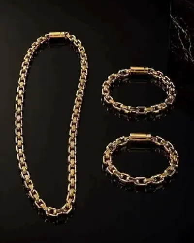 Conjunto Masculino Corrente + Pulseiras