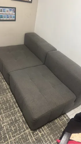 Sofá cinza modular tokstok