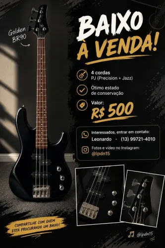 Baixo Golden Precision Jazz 4 Cordas