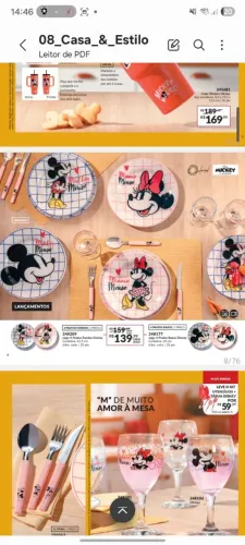 Kit 4 pratos rasos minnie avon