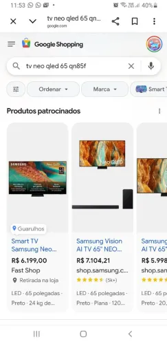 Tv sansung neo qled QN85f 65pologadas