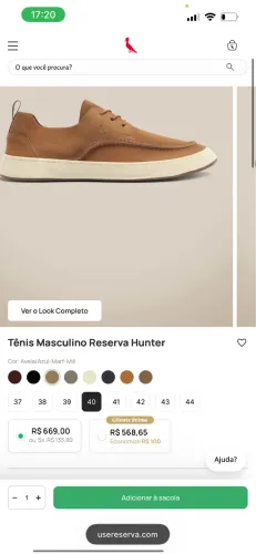 TENIS RESERVA GO HUNTER tamanho 41 em perfeito estado