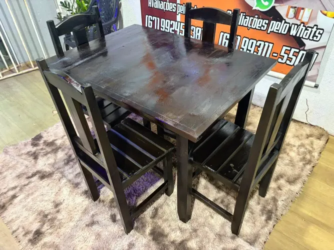 Mesa madeira 4 cadeiras NOVA ((ENTREGO GRATIS))