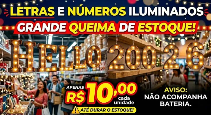 Luminárias em formato letras e números desapegando