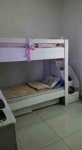 Cama Beliche com 2 gavetões e Cômoda 3 em 1