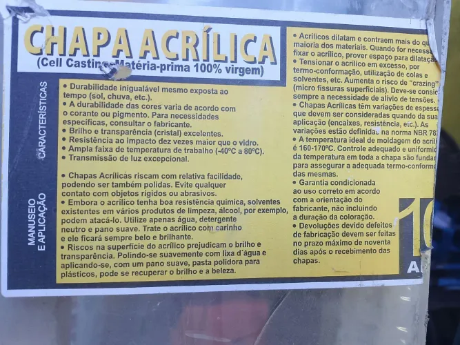 Chapas de acrílico 
