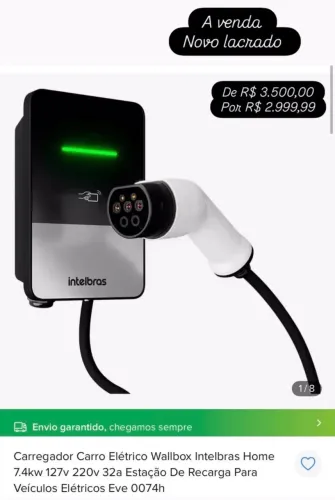 Carregador elétrico Wallbox lacrado novo
