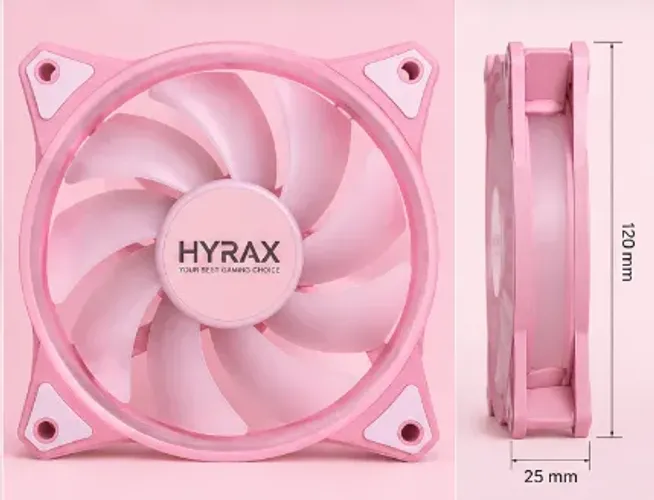 8 Ventoinhas Hyrax 120mm RGB Rosa - Kit com 8 Unidades