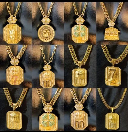 Cordão banhado a ouro 18k e envernizado.