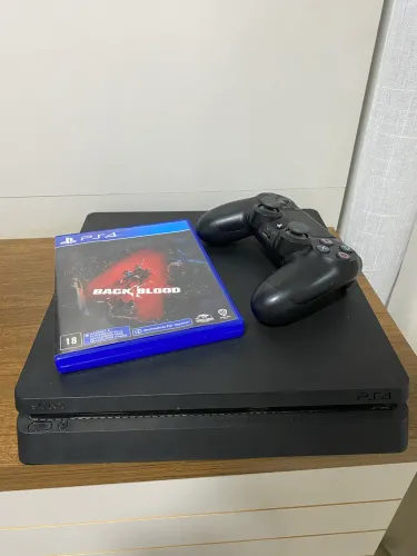 PS4 SLIM 500GB + CONTROLE + JOGO V13.52