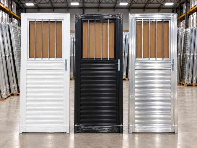 A PARTIR DE R$459,99 - PORTAS DE ALUMÍNIO COM GRADE E VIDRO 80CM
