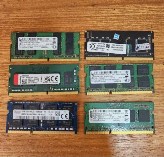 Memória RAM 8GB DDR3L e DDR4