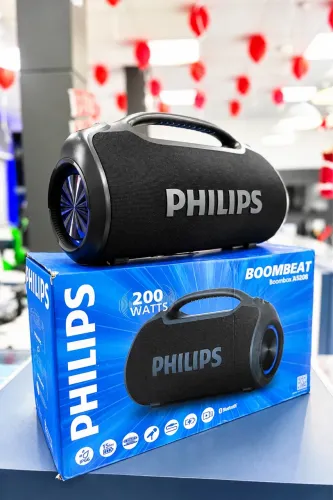 Caixa de Som Boombox Philips 200W, Auxiliar, Powerbank, Resistente Água e Poeira, com Alça