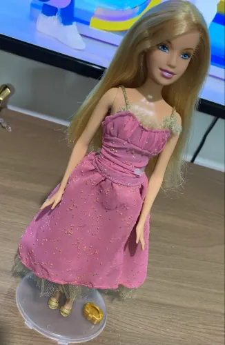 Fashion Fever Barbie Doll Pink Dress 2007