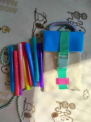 kit caneta hidrográfica fine pen faber castell com bolsinha shoulder bag breeze 10 cores